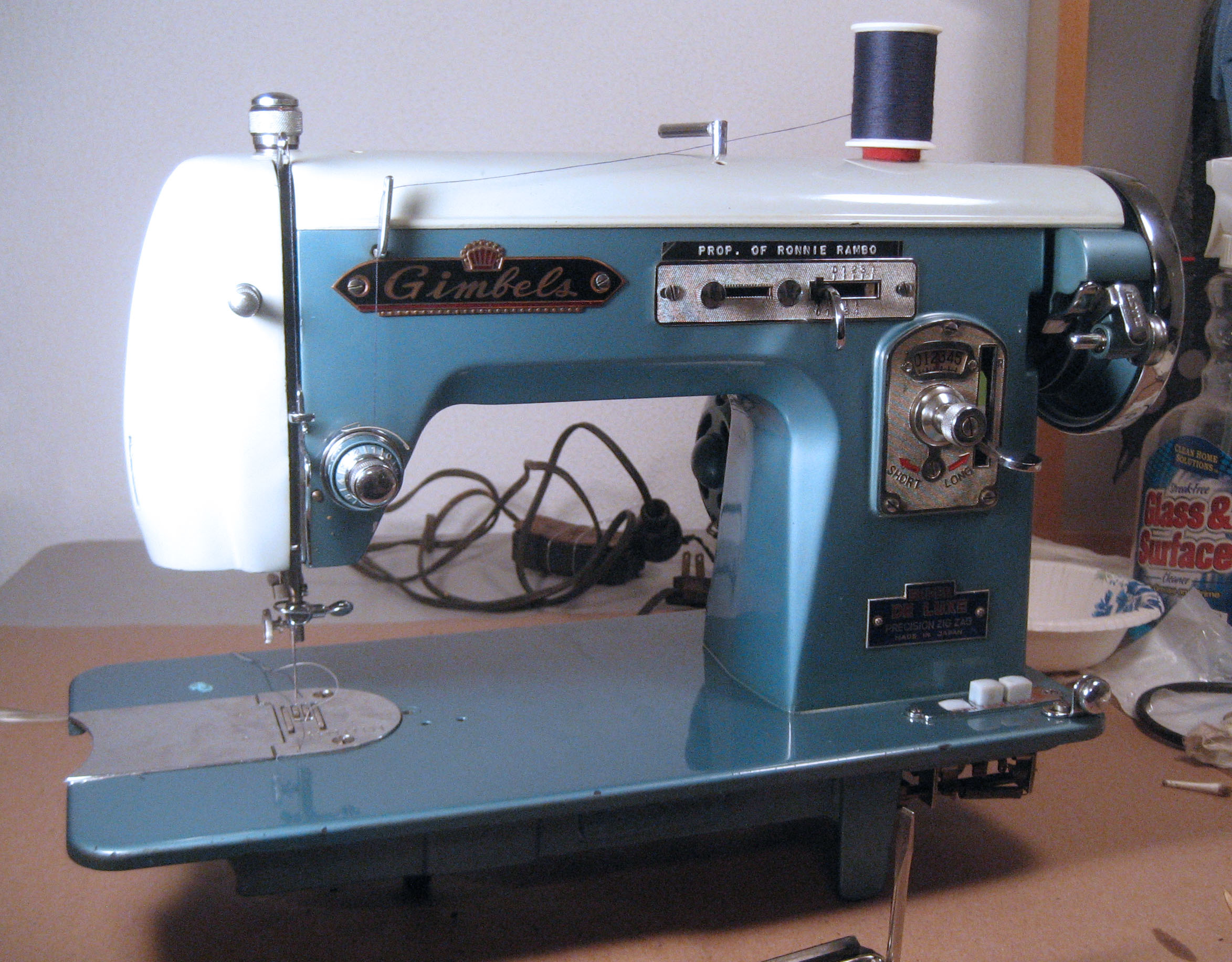 ...who is a 1960's teal and cream sewing machine.